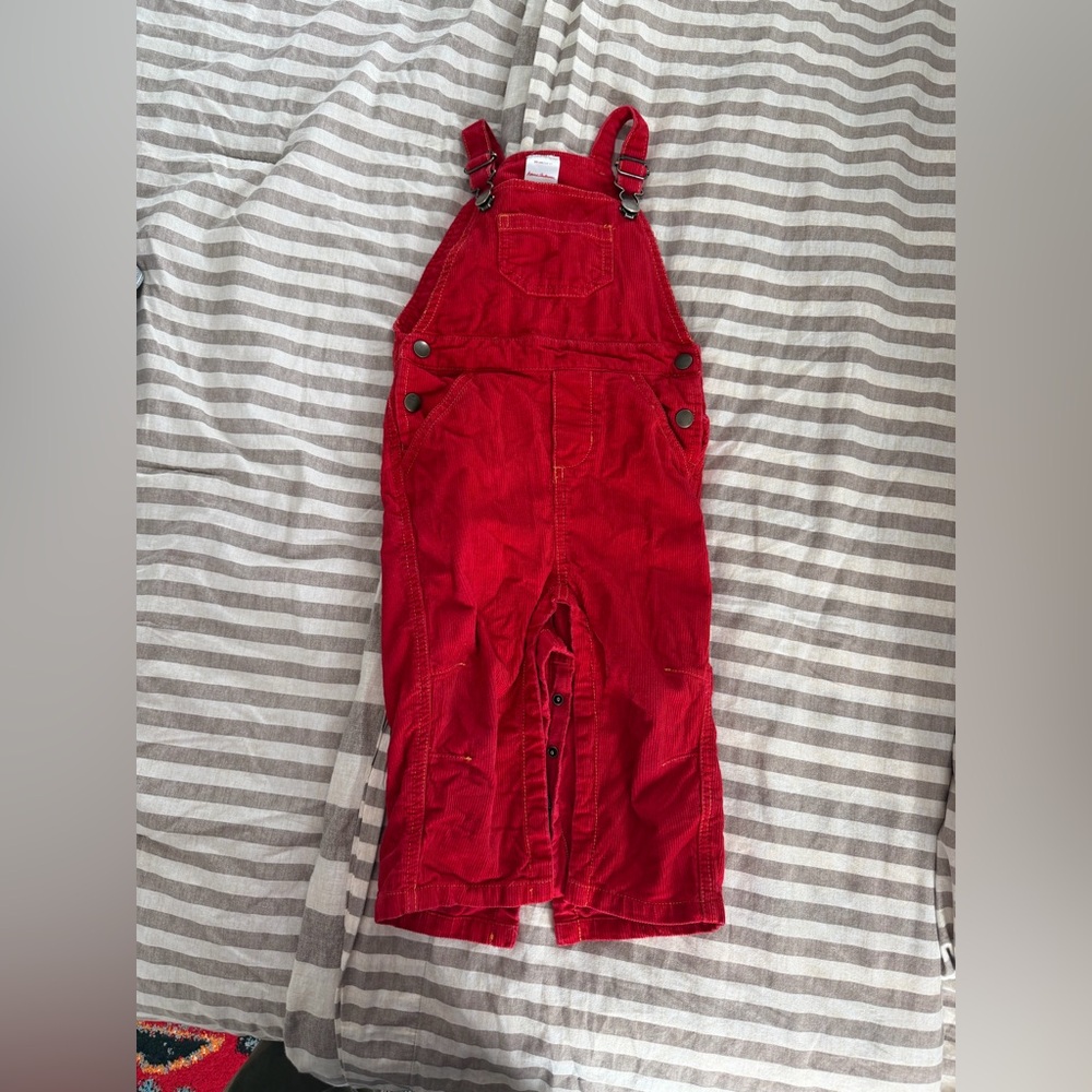Hanna Andersson red Corduroy Overalls
